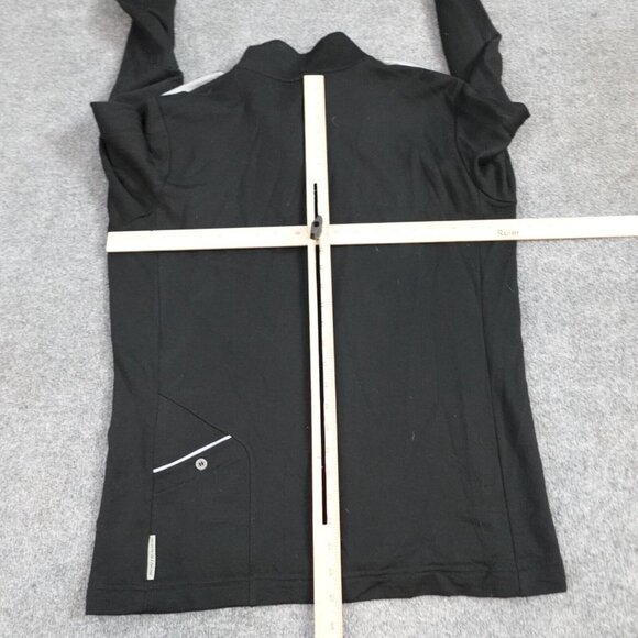 Bontrager Mens Sweater L Black Solid 1/4 Snap 100% Merino Wool Epaulets - Picture 4 of 9